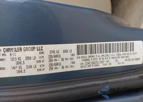 2012 Chrysler Town & Country Touring from USA, damaged, VIN 2C4RC1BG2CR117037